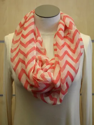 ADO | Infinity Coral and White Chevron Scarf