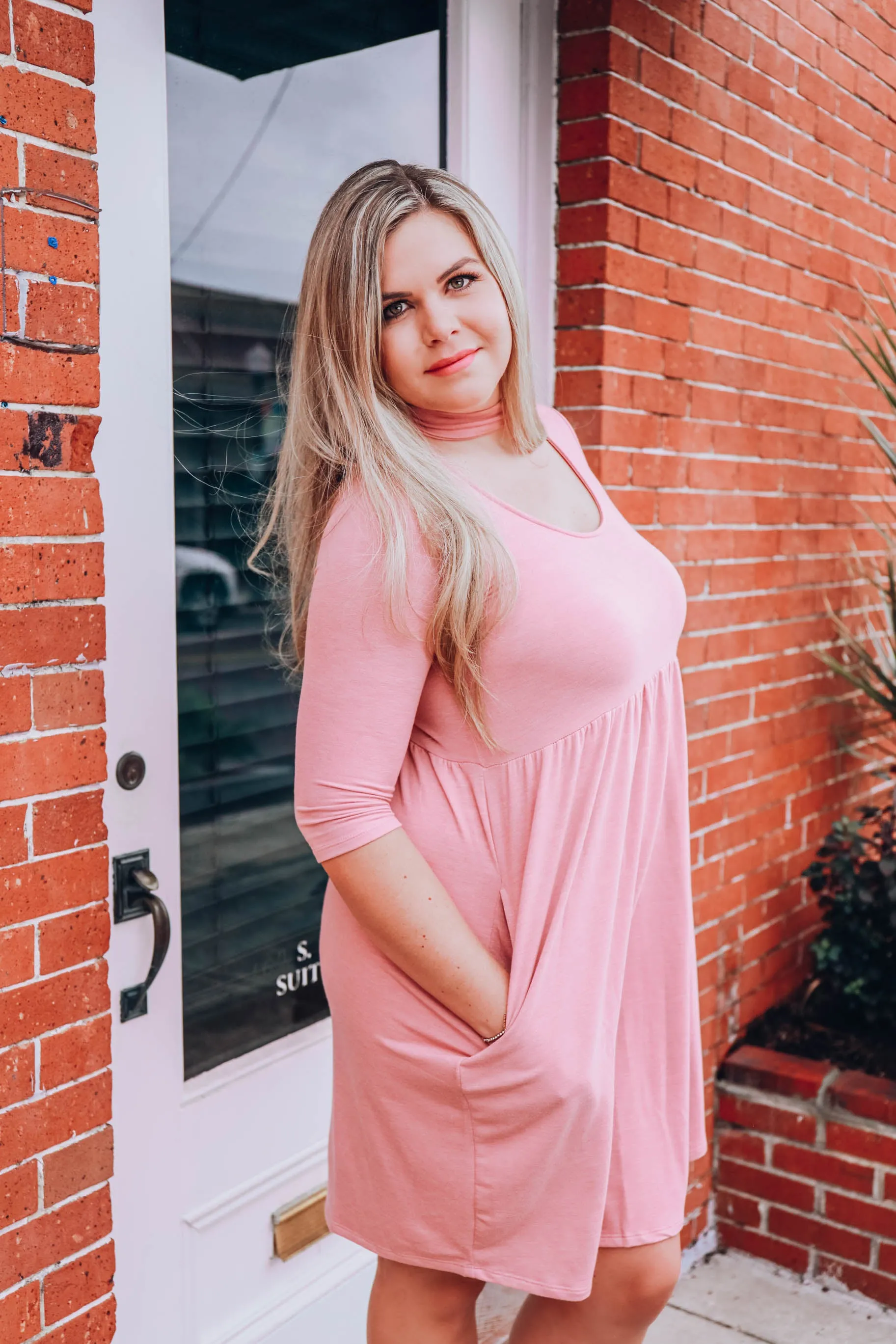 Beth Baby Doll Dress - Dusty Pink