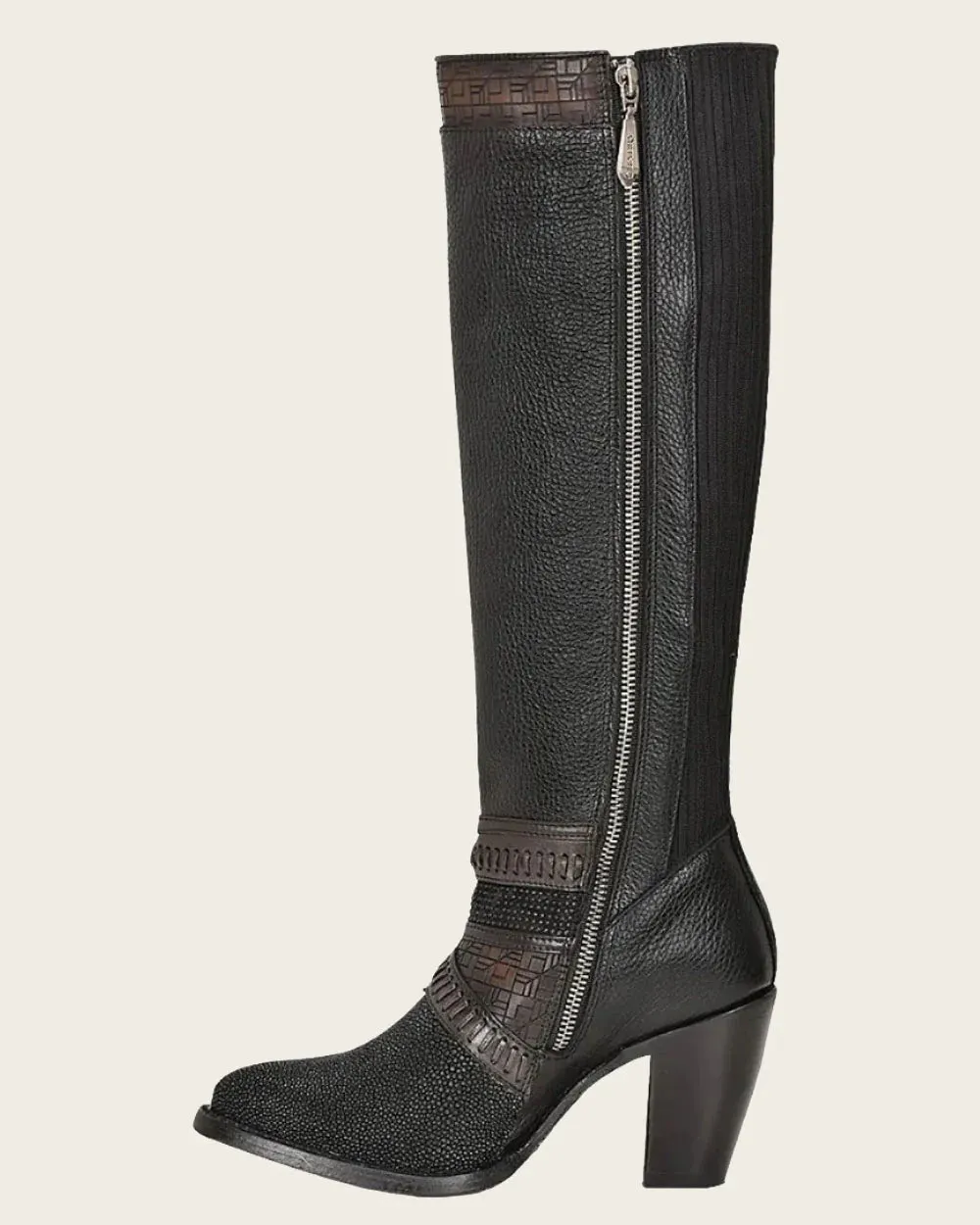Cuadra Black Stingray Laser Tall Boots CU725