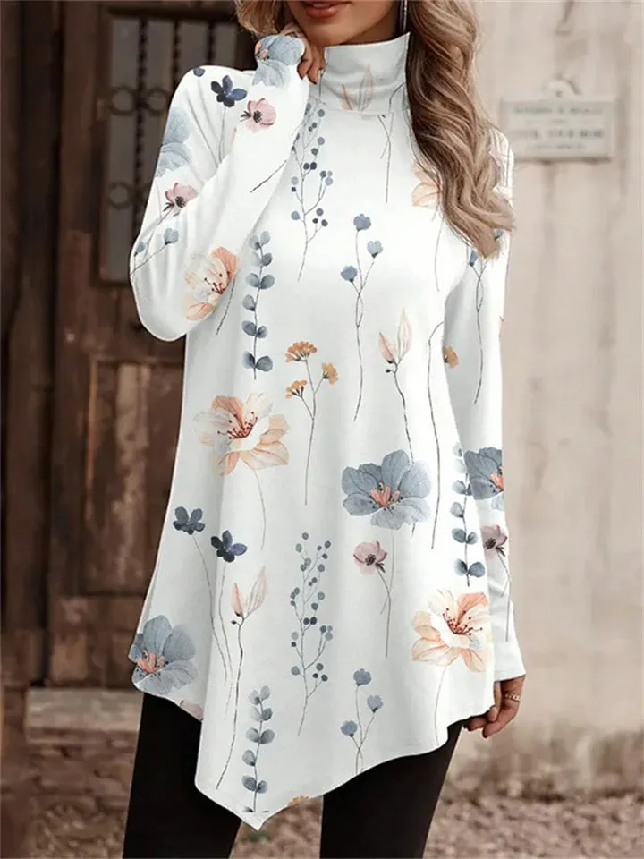 Ethnic Style High Neck Long Sleeve Casual Shirt for Women