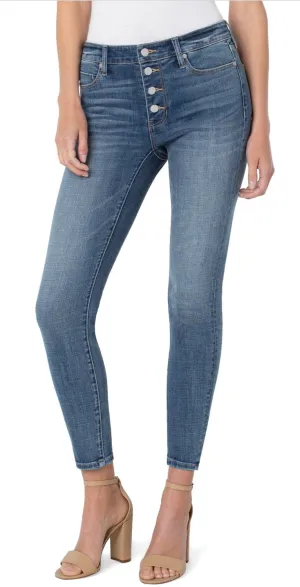 Liverpool Abby Ankle Skinny with Exposed Buttons