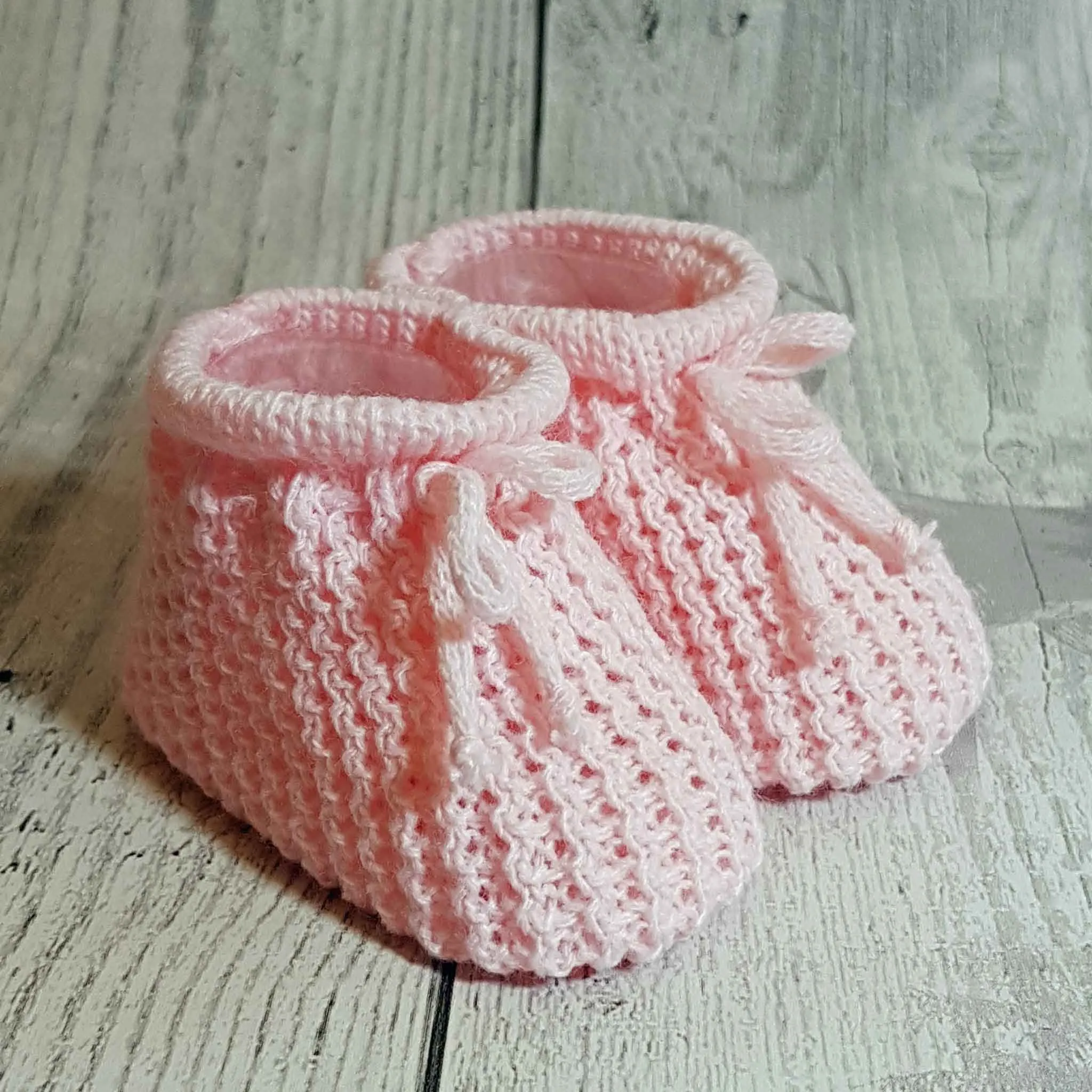 Pink Knitted Booties Newborn to 6 months