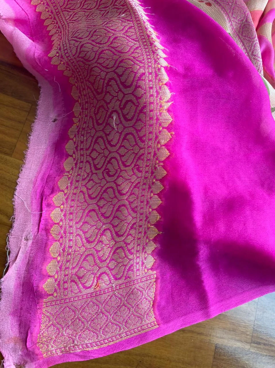 Rose Pink Banarasi Elegant Saree with meenakari