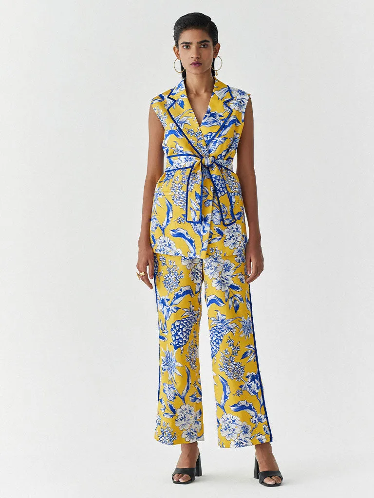 Yellow Pineapple Blazer Co-ord Set