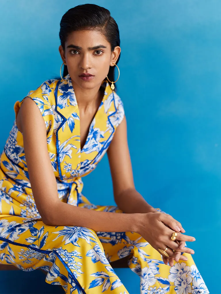 Yellow Pineapple Blazer Co-ord Set